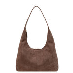 Evie | Minimal Vegan Suede Hobo Bag – Timeless & Chic - in Dark Brown | Arvea Bags