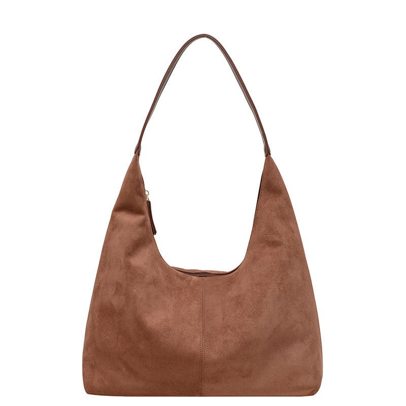 Evie | Minimal Vegan Suede Hobo Bag – Timeless & Chic - in Light Brown | Arvea Bags