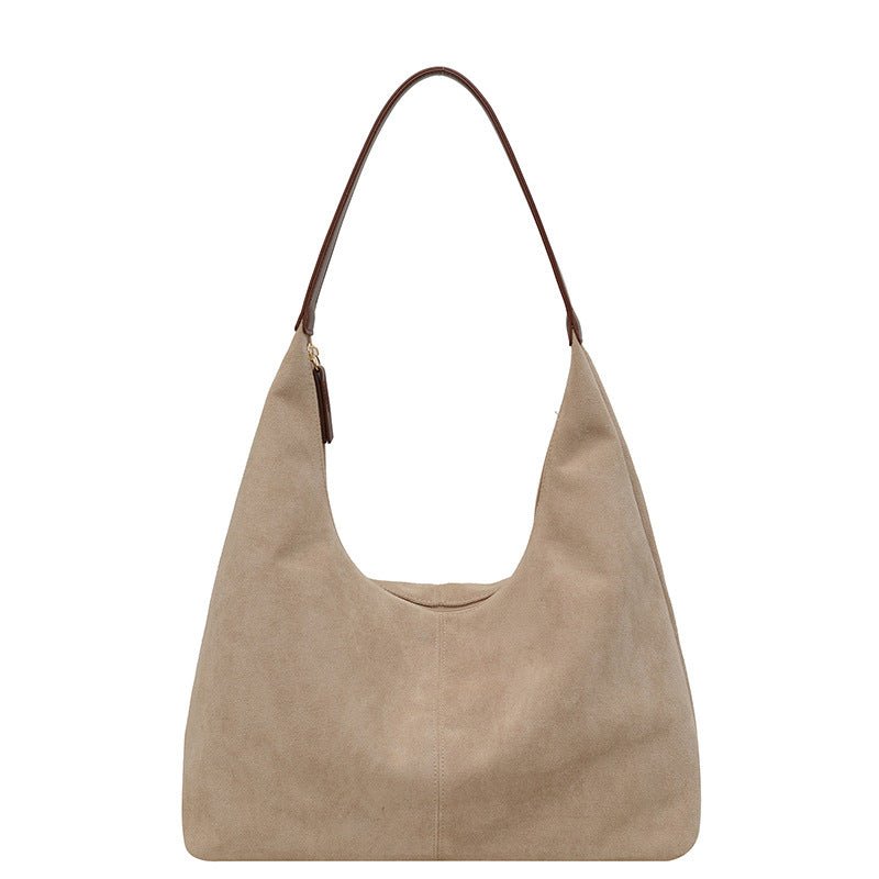 Evie | Minimal Vegan Suede Hobo Bag – Timeless & Chic - in Off White | Arvea Bags