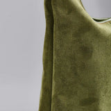 Evie | Minimal Vegan Suede Hobo Bag – Timeless & Chic - in Olive | Arvea Bags