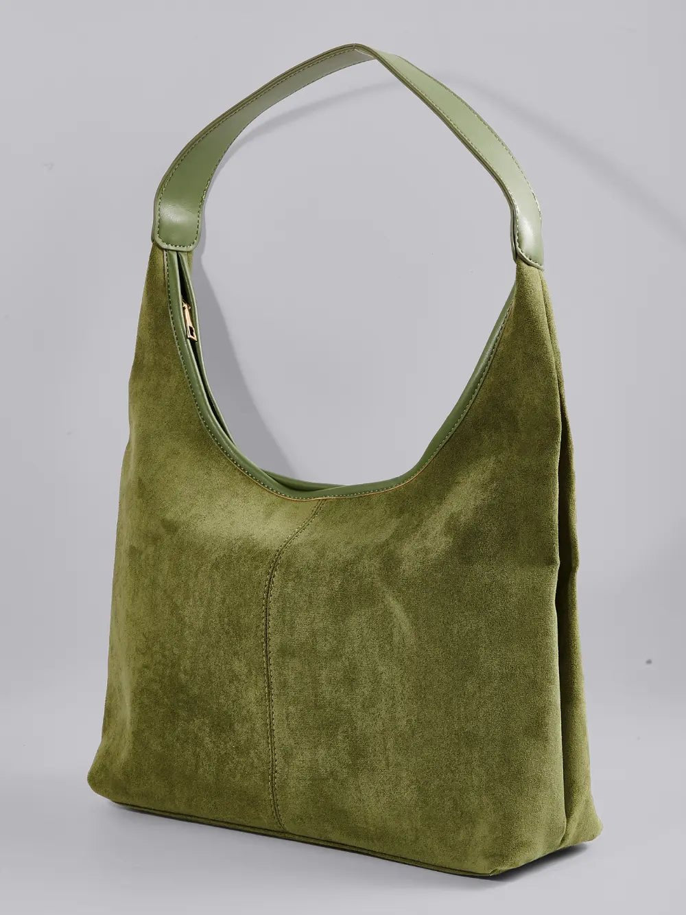 Evie | Minimal Vegan Suede Hobo Bag – Timeless & Chic - in Olive | Arvea Bags