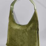 Evie | Minimal Vegan Suede Hobo Bag – Timeless & Chic - in Olive | Arvea Bags