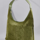 Evie | Minimal Vegan Suede Hobo Bag – Timeless & Chic - in Olive | Arvea Bags