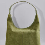 Evie | Minimal Vegan Suede Hobo Bag – Timeless & Chic - in Olive | Arvea Bags
