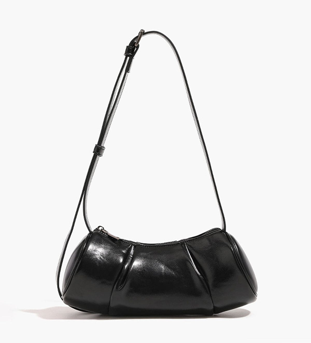 Evie | Pleated Leather Shoulder Bag – Chic & Timeless - in Black | Arvea Bags