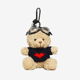 Faelora | Aviator Teddy Plush Bag Charm – Adventurous, Cute & Stylish - in Navy Blue | Arvea Bags