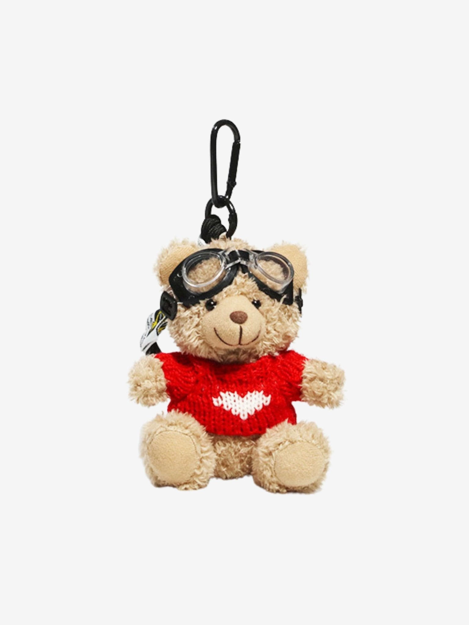 Faelora | Aviator Teddy Plush Bag Charm – Adventurous, Cute & Stylish - in Red | Arvea Bags