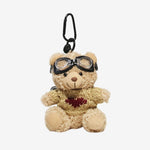 Faelora | Aviator Teddy Plush Bag Charm – Adventurous, Cute & Stylish - in Tan Brown | Arvea Bags
