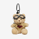 Faelora | Aviator Teddy Plush Bag Charm – Adventurous, Cute & Stylish - in Tan Brown | Arvea Bags