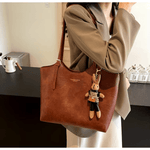 Fashion Shopper Handbag with Rabbit Charm – Elegant & Practical - in Black | Arvea Bags