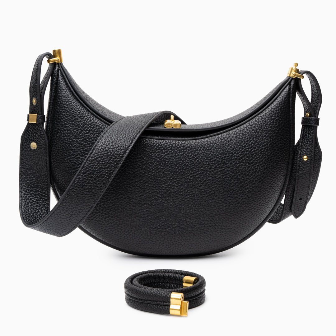 Fay Leather Shoulder Bag Designer Hobo Bag for Women - in Black | Arvea Bags