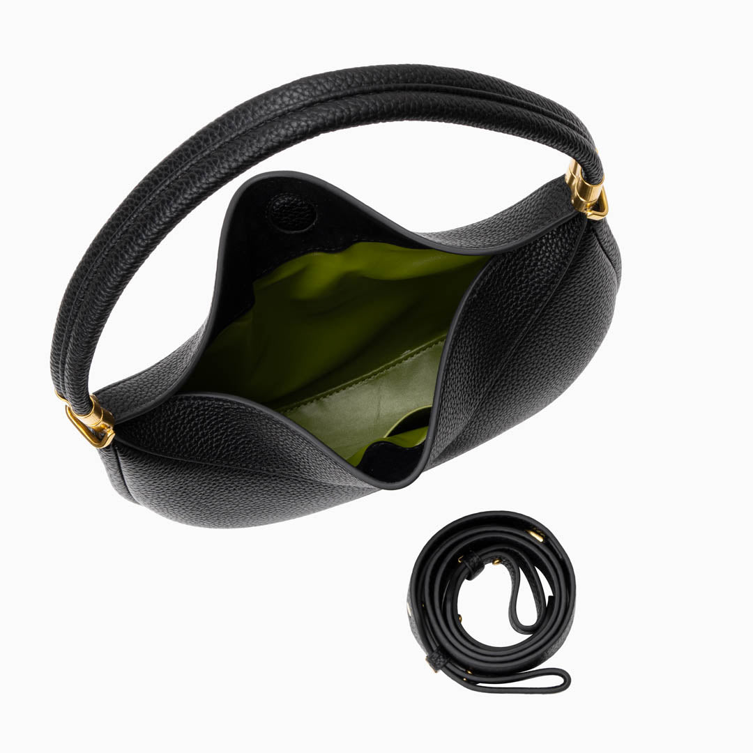 Fay Leather Shoulder Bag Designer Hobo Bag for Women - in Black | Arvea Bags