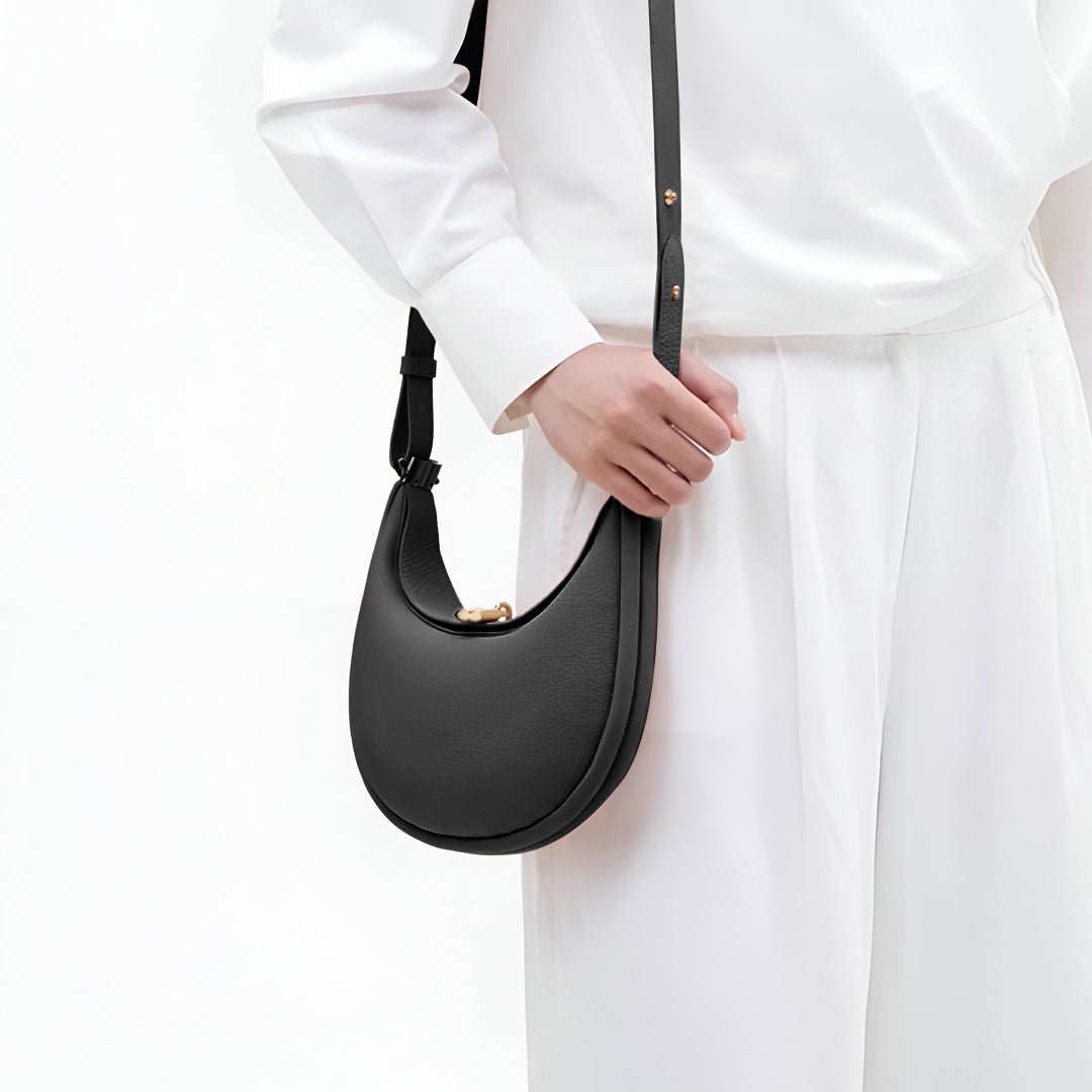 Fay Leather Shoulder Bag Designer Hobo Bag for Women - in Black | Arvea Bags