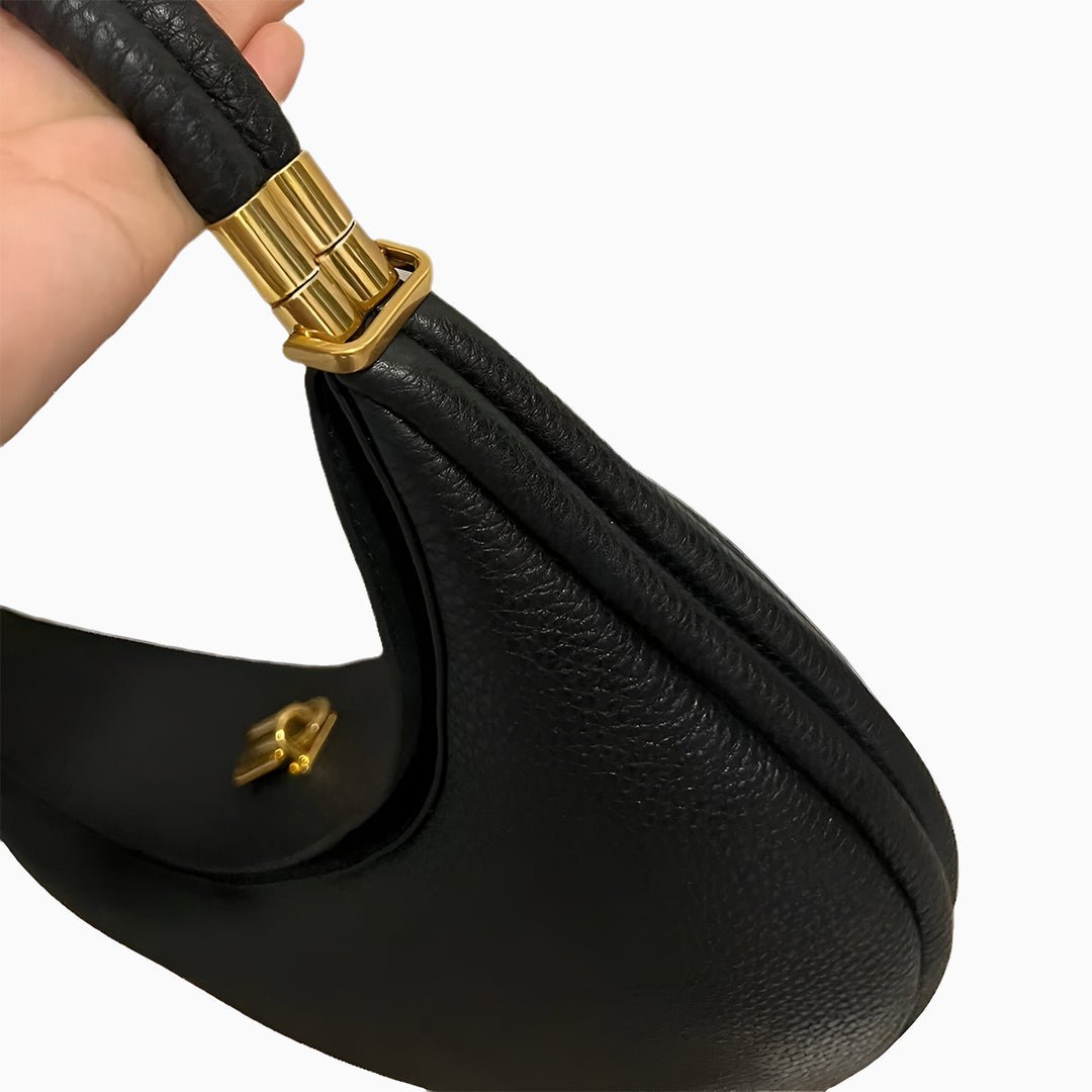 Fay Leather Shoulder Bag Designer Hobo Bag for Women - in Black | Arvea Bags