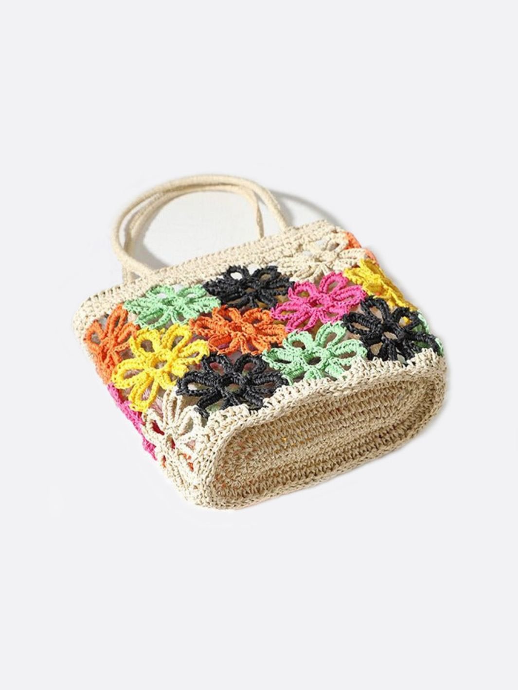 Floral Crochet Woven Tote Bag – Handmade - Style Summer Shoulder Bag - in | Arvea Bags
