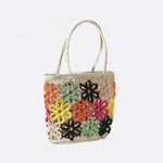 Floral Crochet Woven Tote Bag – Handmade - Style Summer Shoulder Bag - in | Arvea Bags