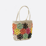 Floral Crochet Woven Tote Bag – Handmade - Style Summer Shoulder Bag - in | Arvea Bags