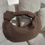 Florence Woven Suede Handbag – Designer - Inspired Bag with Knotted Handle - in Coffee | Arvea Bags