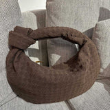 Florence Woven Suede Handbag – Designer - Inspired Bag with Knotted Handle - in Coffee | Arvea Bags