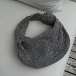 Florence Woven Suede Handbag – Designer - Inspired Bag with Knotted Handle - in Coffee | Arvea Bags