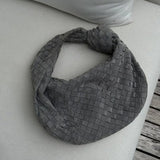 Florence Woven Suede Handbag – Designer - Inspired Bag with Knotted Handle - in Coffee | Arvea Bags