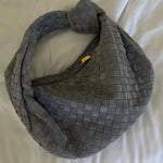 Florence Woven Suede Handbag – Designer - Inspired Bag with Knotted Handle - in Coffee | Arvea Bags