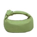 Florence Woven Suede Handbag – Designer - Inspired Bag with Knotted Handle - in Olive | Arvea Bags