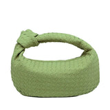 Florence Woven Suede Handbag – Designer - Inspired Bag with Knotted Handle - in Olive | Arvea Bags
