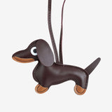 Gaelith | Dachshund Leather Bag Charm – Cute & Stylish Accessory - in Dark Brown | Arvea Bags