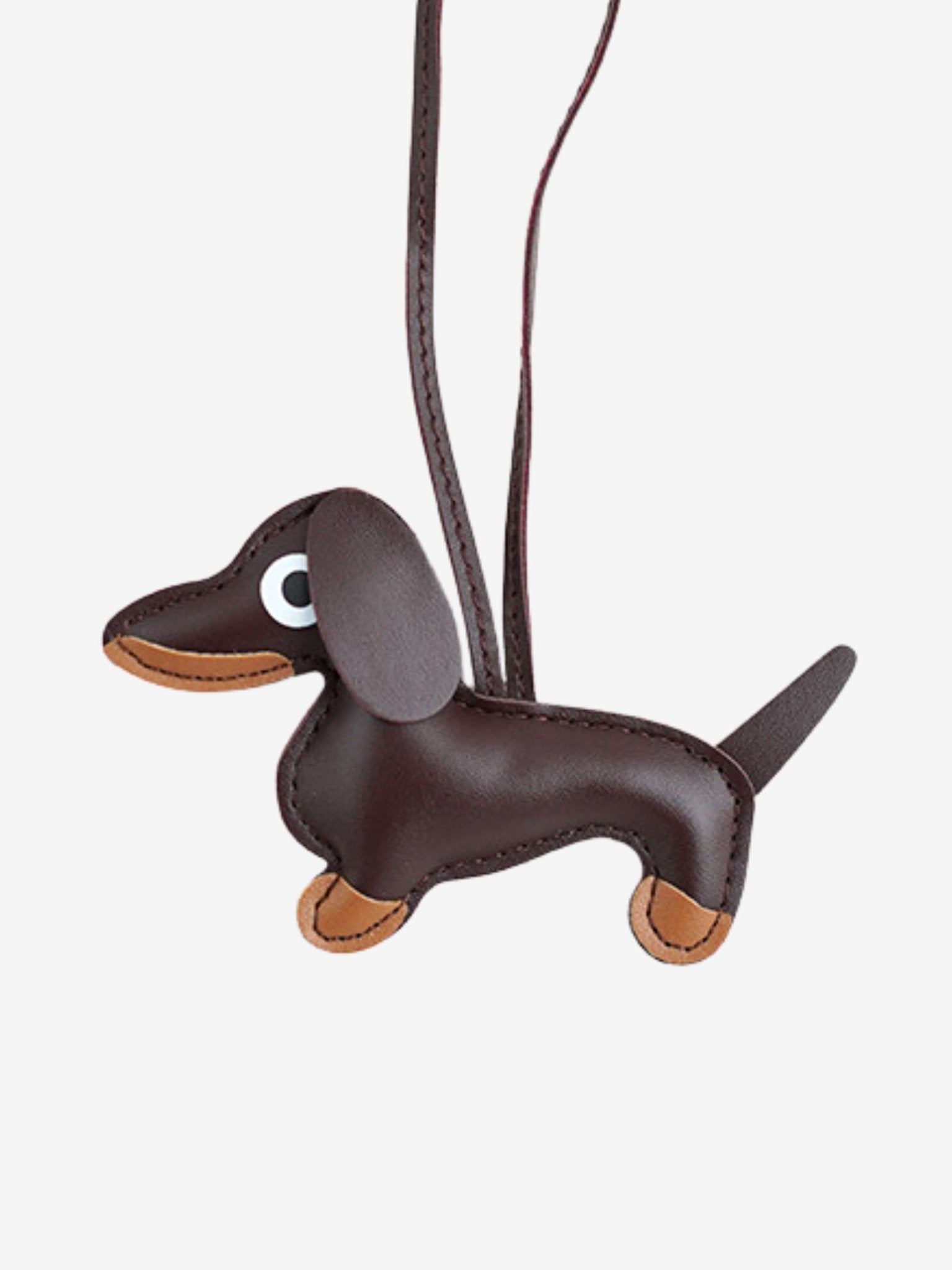 Gaelith | Dachshund Leather Bag Charm – Cute & Stylish Accessory - in Dark Brown | Arvea Bags