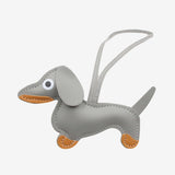 Gaelith | Dachshund Leather Bag Charm – Cute & Stylish Accessory - in Gray | Arvea Bags