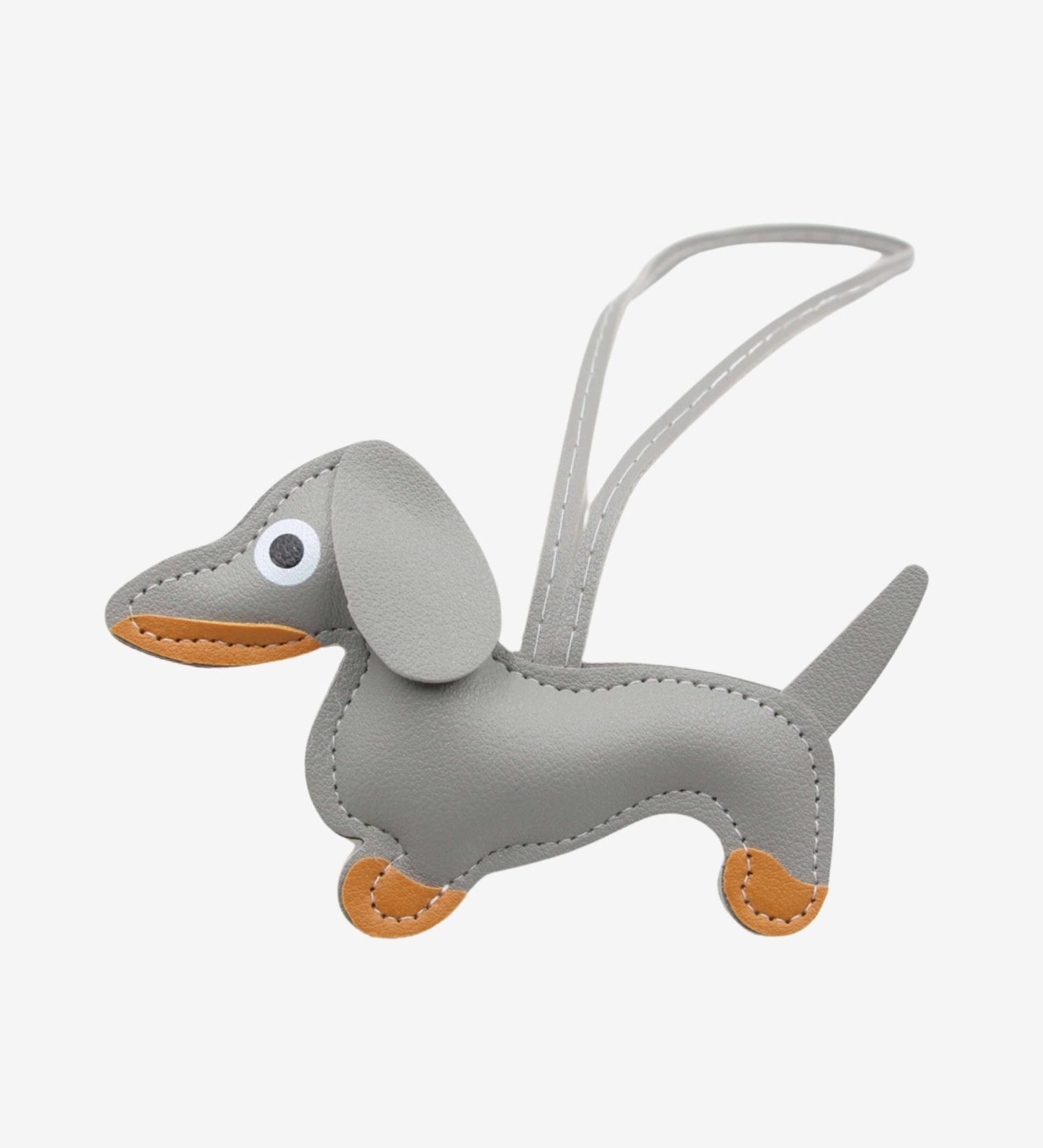 Gaelith | Dachshund Leather Bag Charm – Cute & Stylish Accessory - in Gray | Arvea Bags