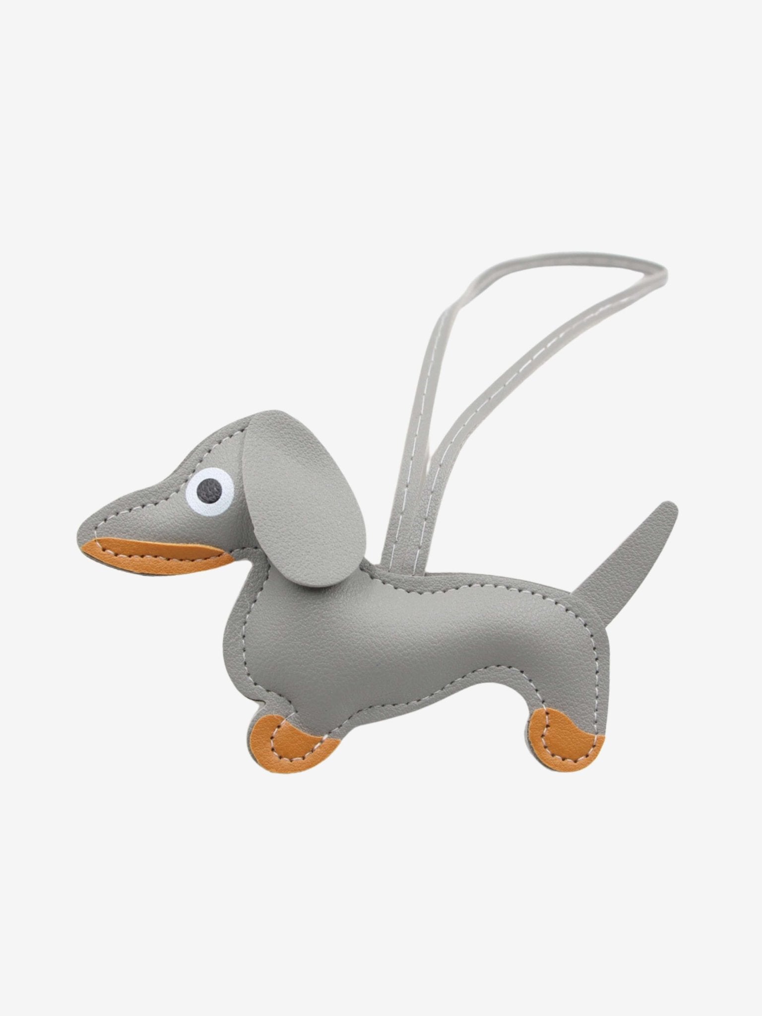 Gaelith | Dachshund Leather Bag Charm – Cute & Stylish Accessory - in Gray | Arvea Bags