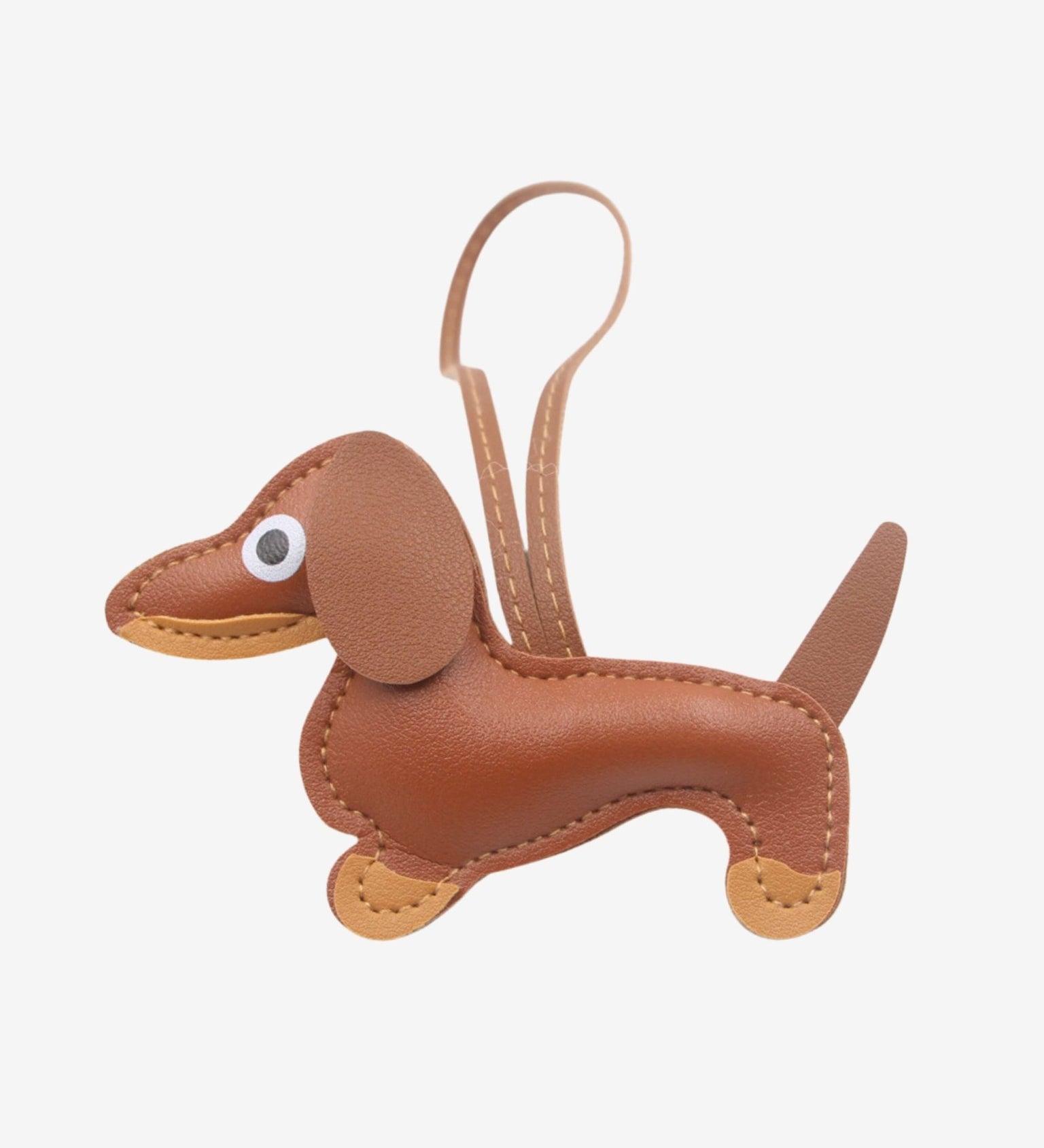 Gaelith | Dachshund Leather Bag Charm – Cute & Stylish Accessory - in Tan Brown | Arvea Bags