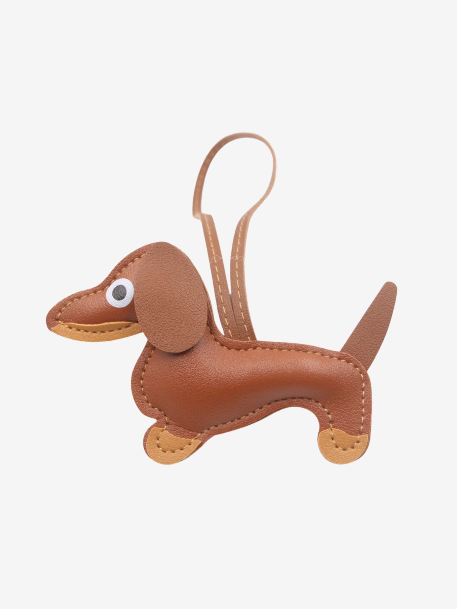 Gaelith | Dachshund Leather Bag Charm – Cute & Stylish Accessory - in Tan Brown | Arvea Bags