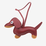 Gaelith | Dachshund Leather Bag Charm – Cute & Stylish Accessory - in Wine Red | Arvea Bags