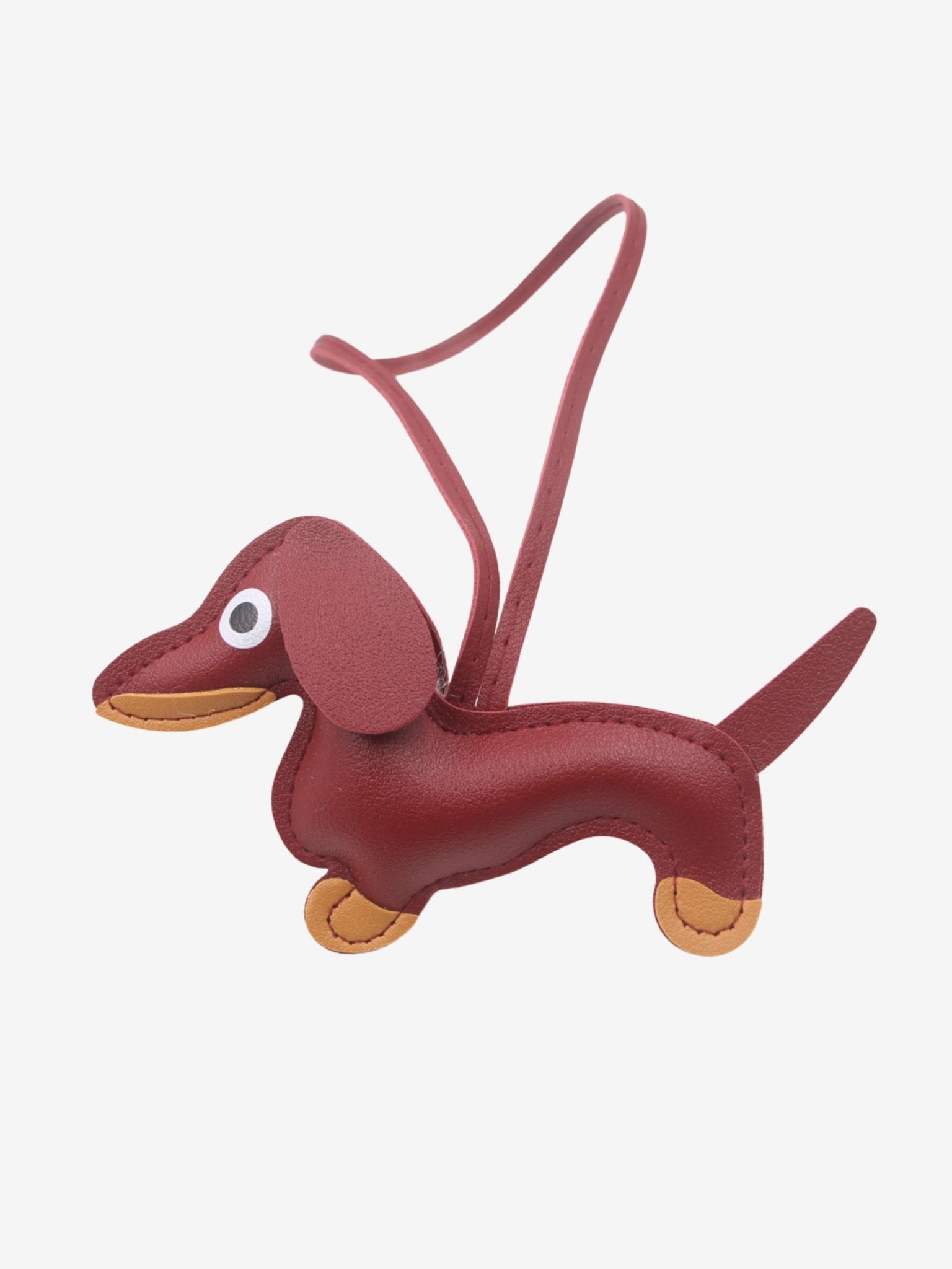 Gaelith | Dachshund Leather Bag Charm – Cute & Stylish Accessory - in Wine Red | Arvea Bags
