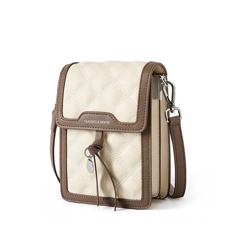 Galadriel | Beige Quilted Leather Crossbody Bag – Classic Elegance & Everyday Charm - in Beige | Arvea Bags