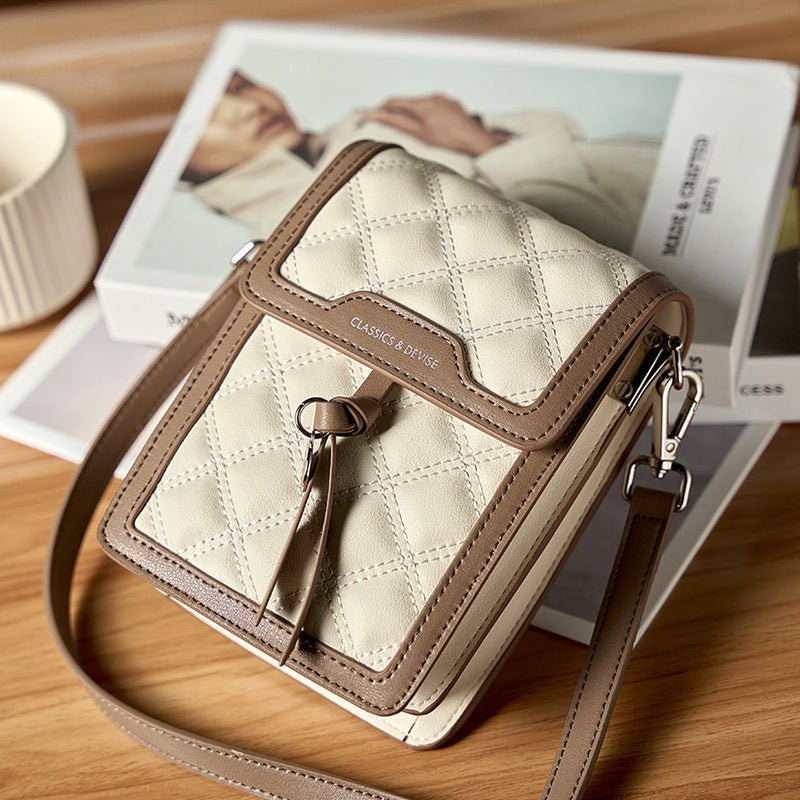 Galadriel | Beige Quilted Leather Crossbody Bag – Classic Elegance & Everyday Charm - in Beige | Arvea Bags