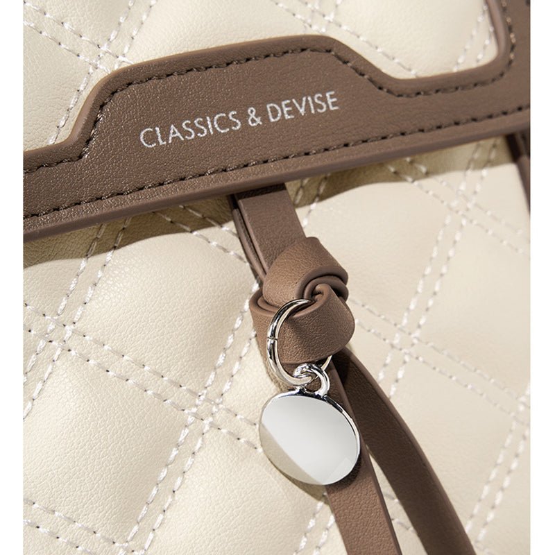 Galadriel | Beige Quilted Leather Crossbody Bag – Classic Elegance & Everyday Charm - in Beige | Arvea Bags