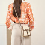 Galadriel | Beige Quilted Leather Crossbody Bag – Classic Elegance & Everyday Charm - in Beige | Arvea Bags