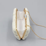 Genevieve | Pearl Embellished Evening Clutch – Classic Luxury - in Pearl White | Arvea Bags