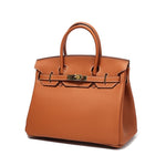 Genuine Leather Structured Tote – Classic Women's Handbag with Elegant Finish - in Light Brown | Arvea Bags