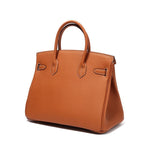 Genuine Leather Structured Tote – Classic Women's Handbag with Elegant Finish - in Light Brown | Arvea Bags
