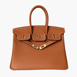 Genuine Leather Structured Tote – Classic Women's Handbag with Elegant Finish - in Light Brown | Arvea Bags