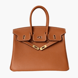 Genuine Leather Structured Tote – Classic Women's Handbag with Elegant Finish - in Light Brown | Arvea Bags