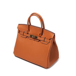Genuine Leather Structured Tote – Classic Women's Handbag with Elegant Finish - in Light Brown | Arvea Bags