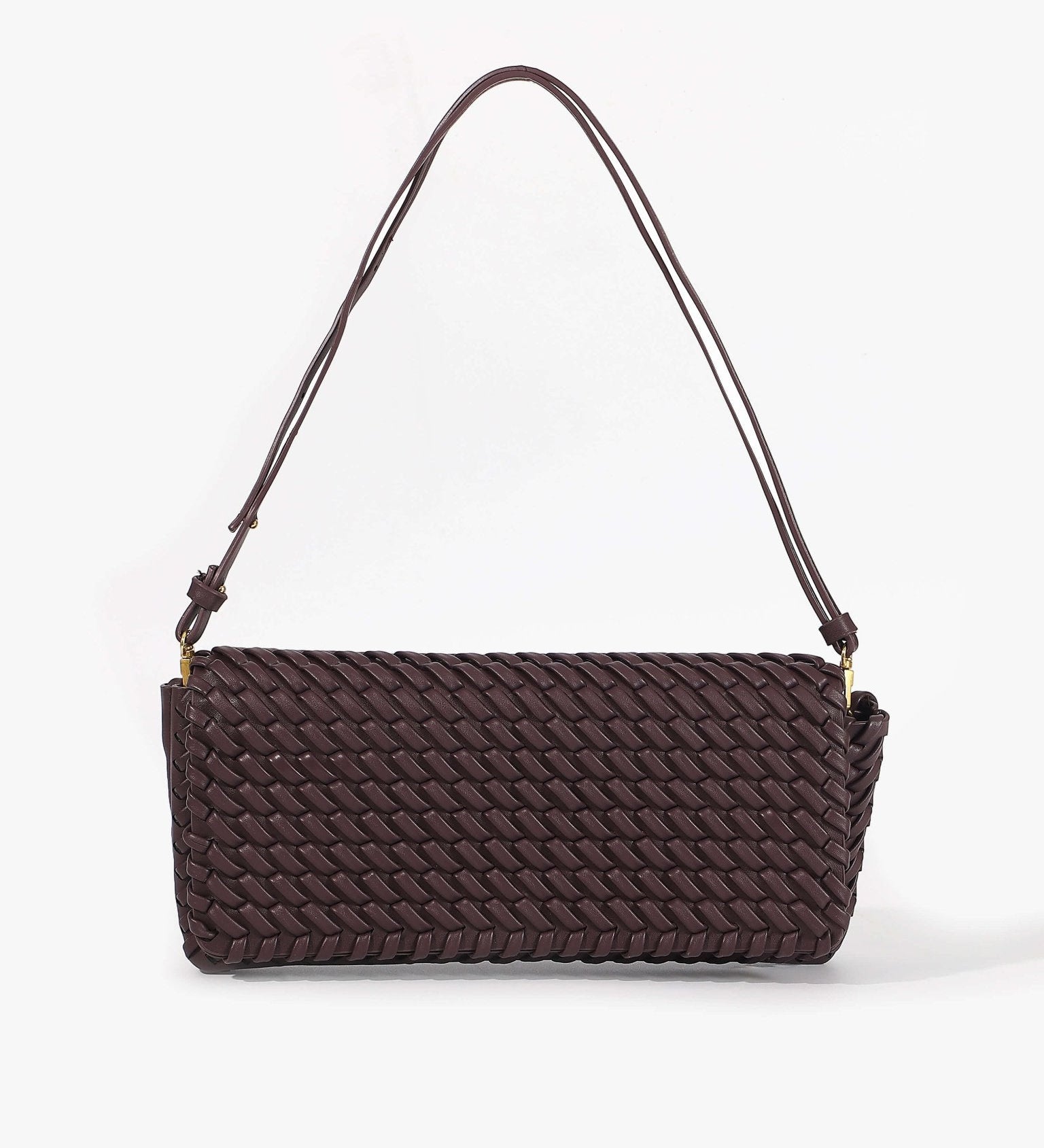 Glossy Clutch Handbag with Detachable Strap – Elegant Evening and Day Accessory - in Burgundy | Arvea Bags