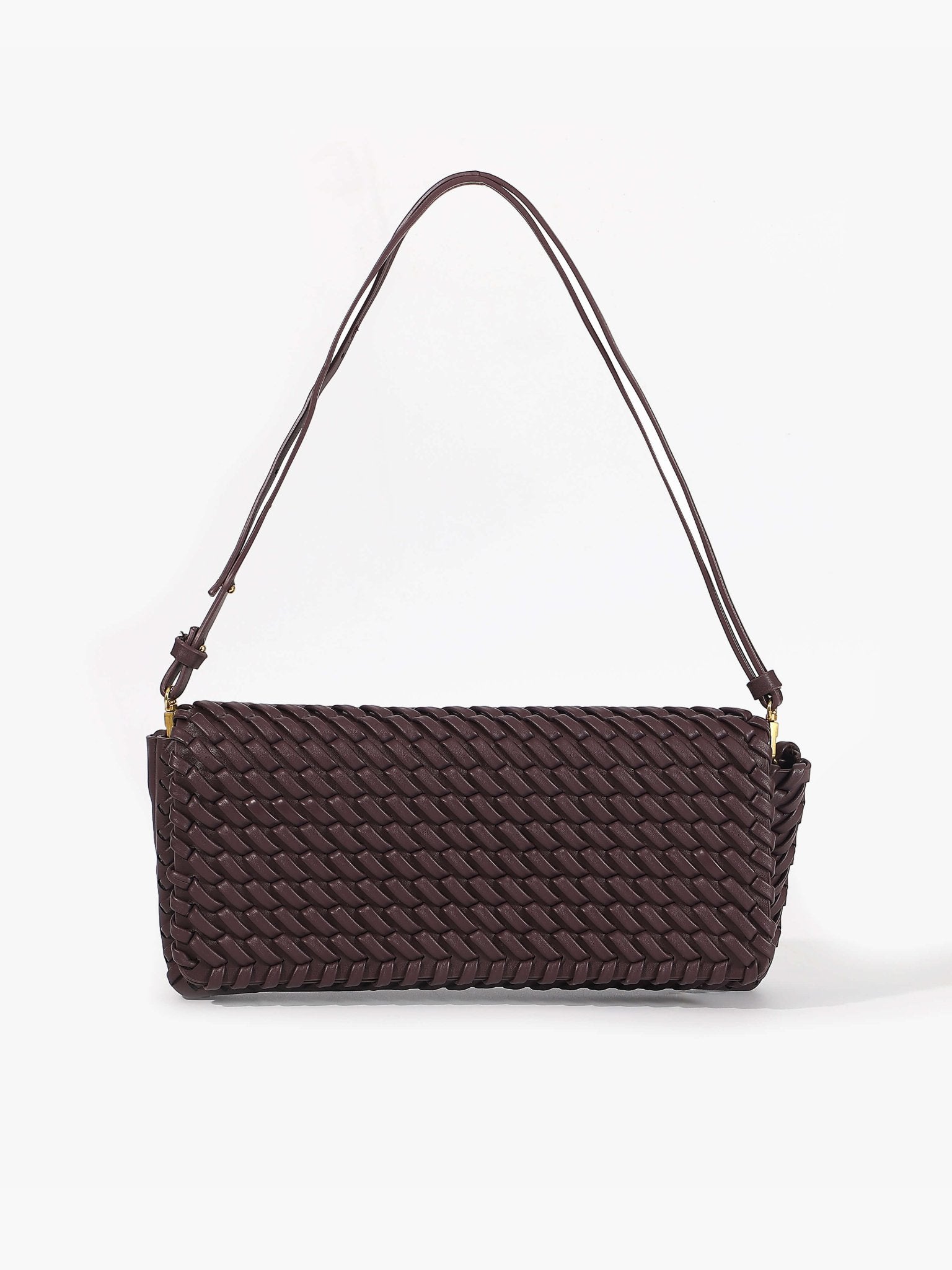 Glossy Clutch Handbag with Detachable Strap – Elegant Evening and Day Accessory - in Burgundy | Arvea Bags