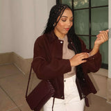 Glossy Clutch Handbag with Detachable Strap – Elegant Evening and Day Accessory - in Burgundy | Arvea Bags